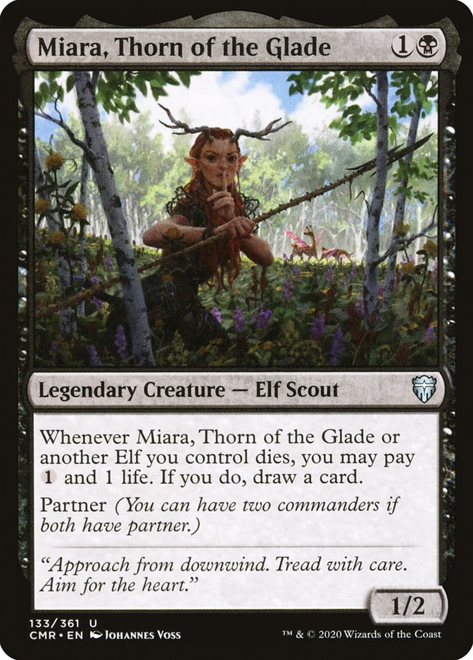 MTG Card Title: Miara, Thorn of the Glade CMR/133