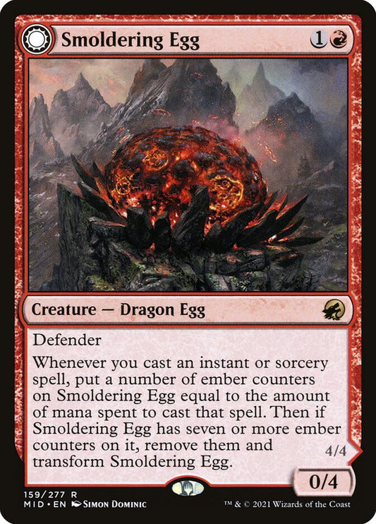 MTG Card Title: Smoldering Egg // Ashmouth Dragon MID/159