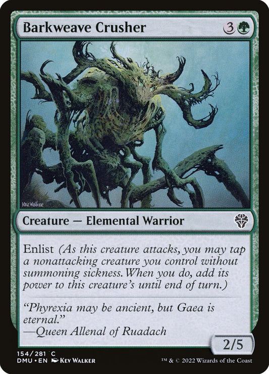 MTG Card Title: Barkweave Crusher DMU/154