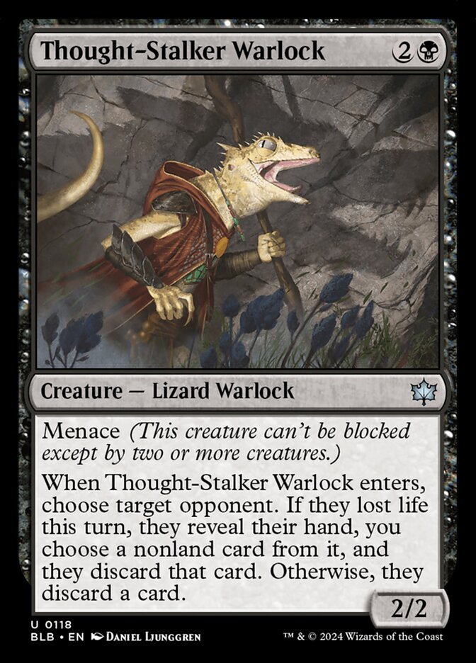 MTG Card Title: Thought-Stalker Warlock BLB/118