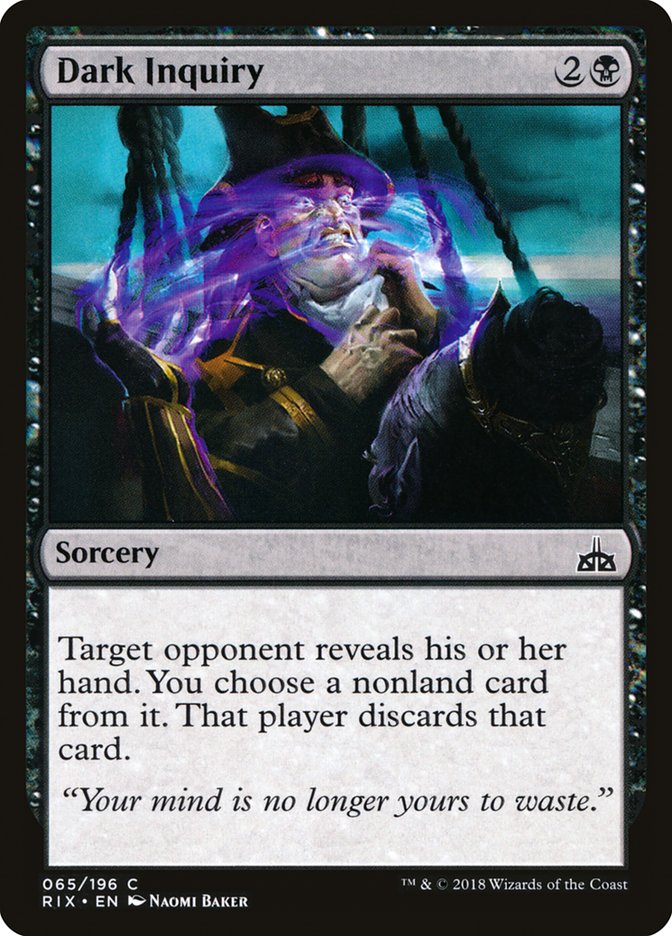 MTG Card Title: Dark Inquiry RIX/65