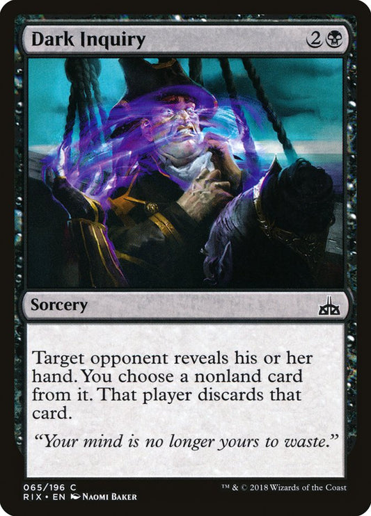 MTG Card Title: Dark Inquiry RIX/65