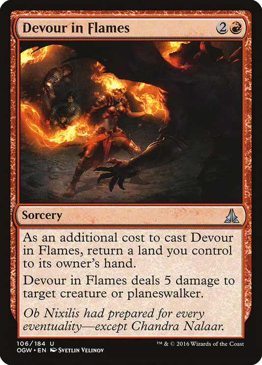 MTG Card Title: Devour in Flames OGW/106