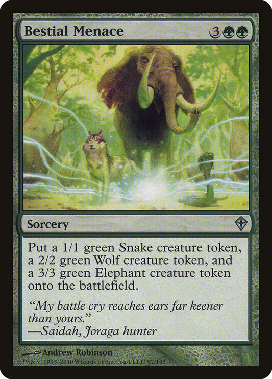 MTG Card Title: Bestial Menace WWK/97