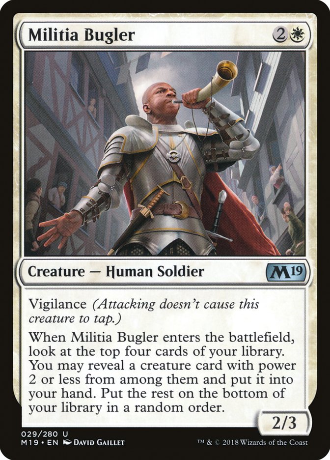 MTG Card Title: Militia Bugler M19/29