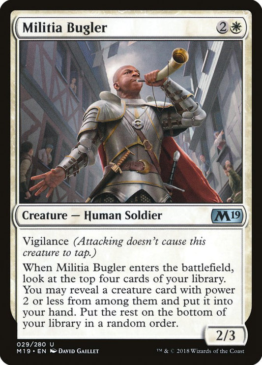 MTG Card Title: Militia Bugler M19/29