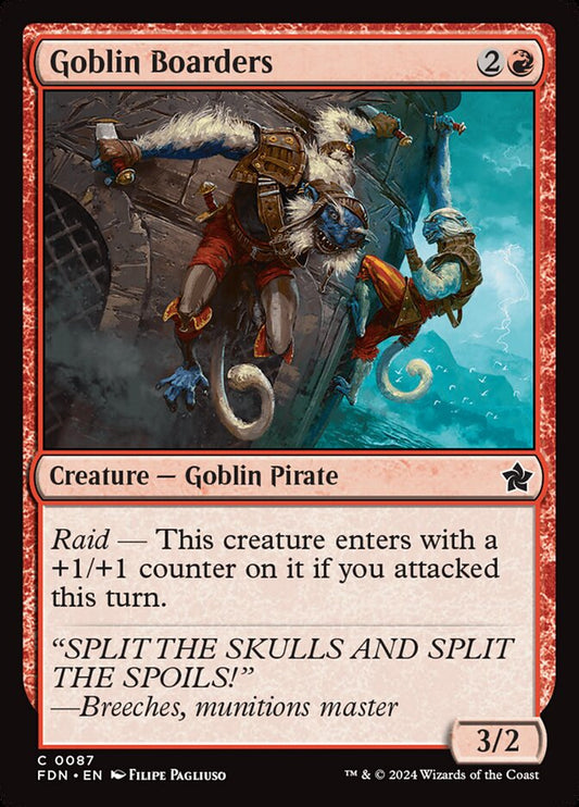 MTG Card Title: Goblin Boarders FDN/87