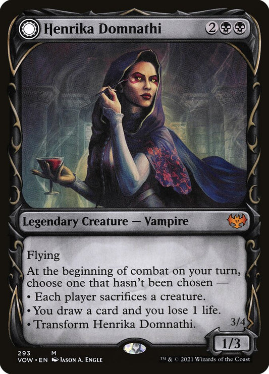 MTG Card Title: Henrika Domnathi // Henrika, Infernal Seer VOW/293