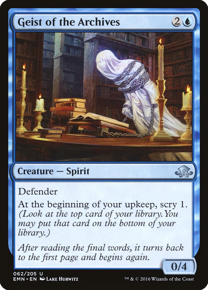 MTG Card Title: Geist of the Archives EMN/62