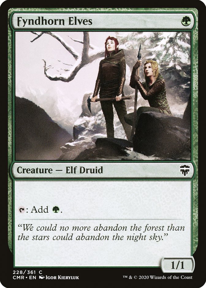 MTG Card Title: Fyndhorn Elves CMR/228