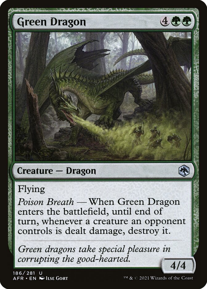 MTG Card Title: Green Dragon AFR/186