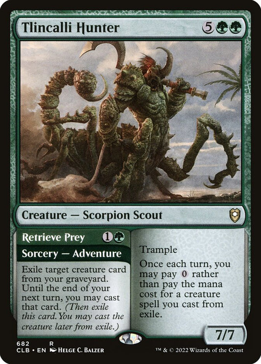MTG Card Title: Tlincalli Hunter // Retrieve Prey CLB/682