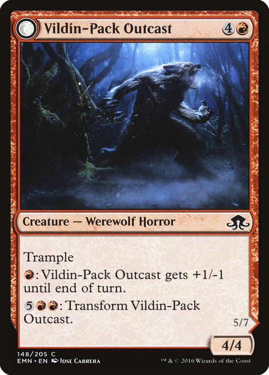 MTG Card Title: Vildin-Pack Outcast // Dronepack Kindred EMN/148