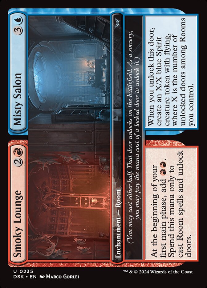 MTG Card Title: Smoky Lounge // Misty Salon DSK/235