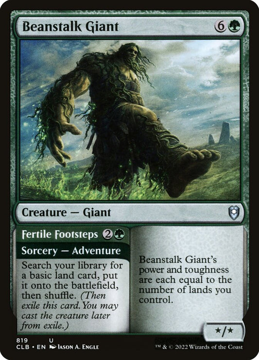 MTG Card Title: Beanstalk Giant // Fertile Footsteps CLB/819