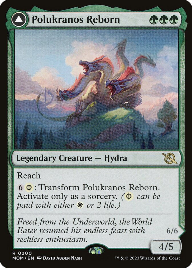 MTG Card Title: Polukranos Reborn // Polukranos, Engine of Ruin MOM/200