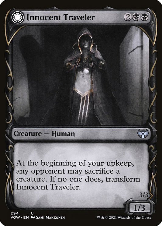 MTG Card Title: Innocent Traveler // Malicious Invader VOW/294