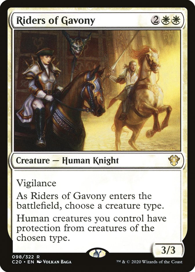 MTG Card Title: Riders of Gavony C20/98