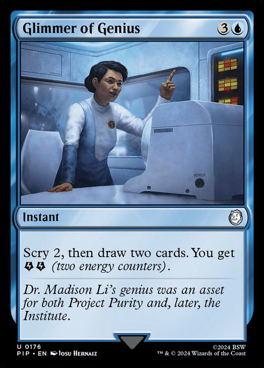 MTG Card Title: Glimmer of Genius PIP/176