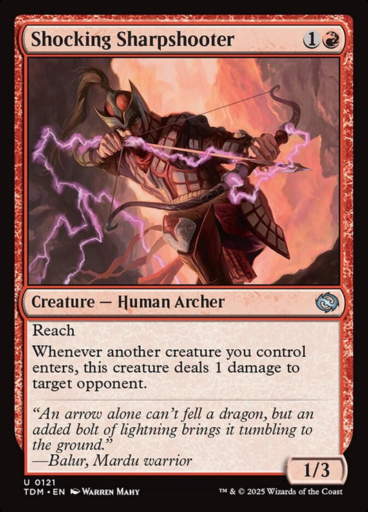 MTG Card Title: Shocking Sharpshooter TDM/121