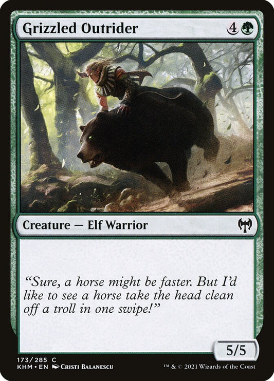 MTG Card Title: Grizzled Outrider KHM/173