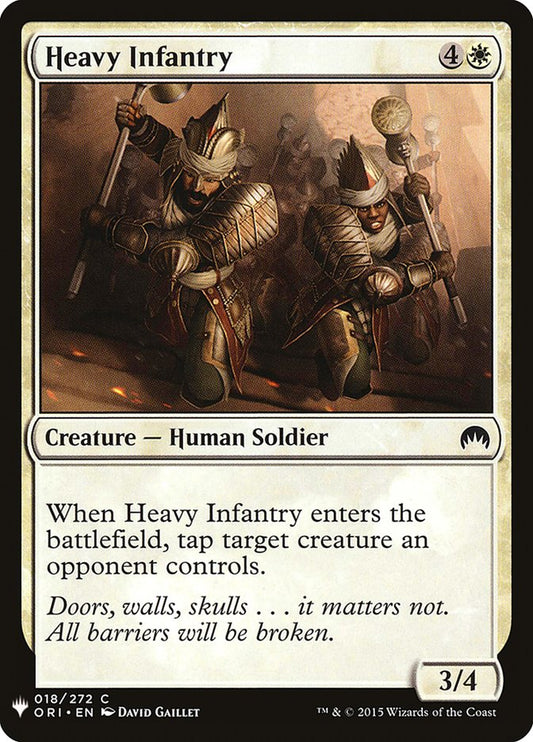 MTG Card Title: Heavy Infantry PLST/ORI-18