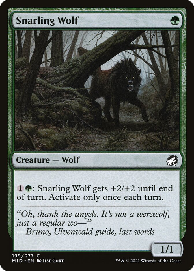 MTG Card Title: Snarling Wolf MID/199