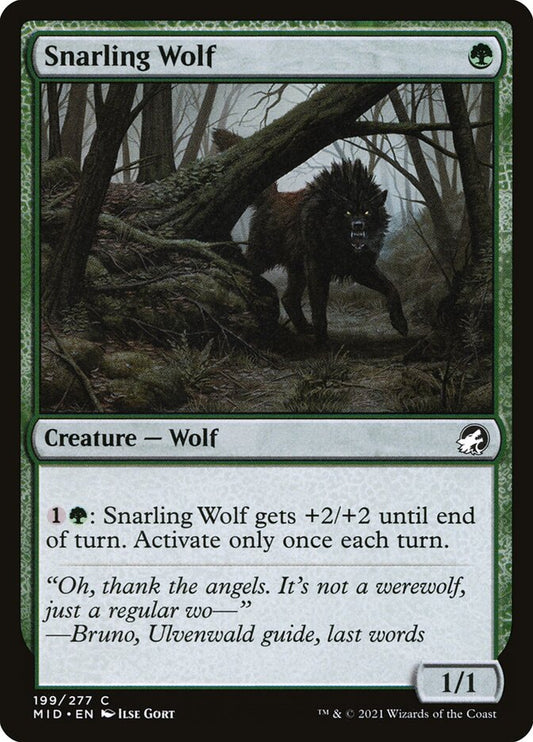 MTG Card Title: Snarling Wolf MID/199
