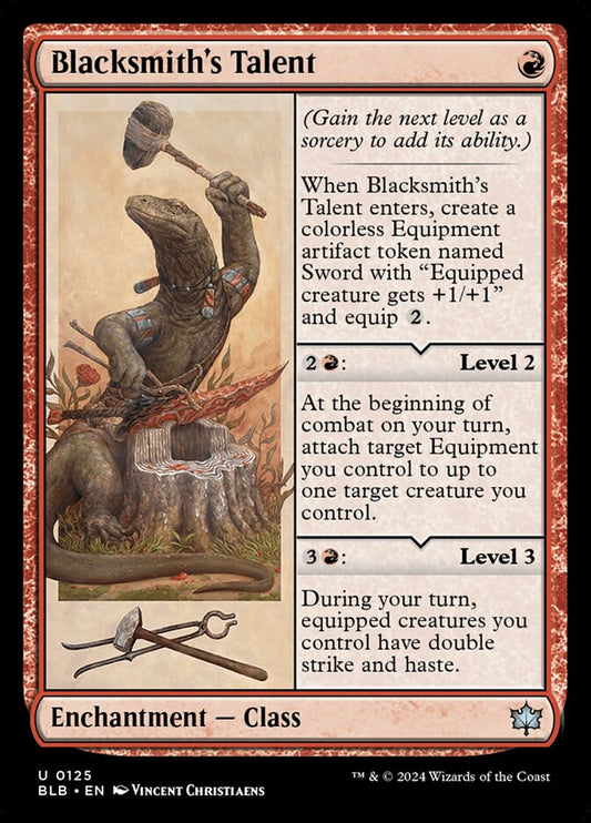 MTG Card Title: Blacksmith's Talent BLB/125
