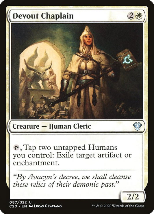 MTG Card Title: Devout Chaplain C20/87