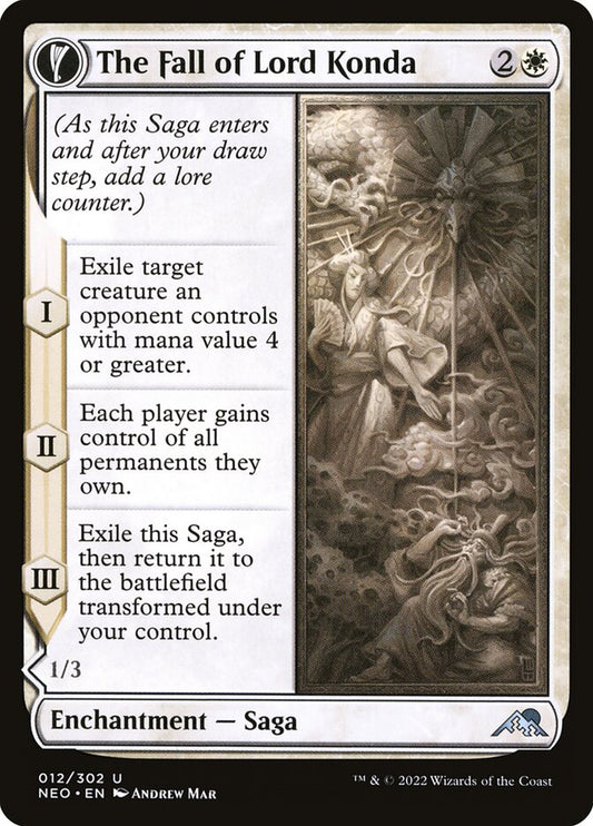 MTG Card Title: The Fall of Lord Konda // Fragment of Konda NEO/12