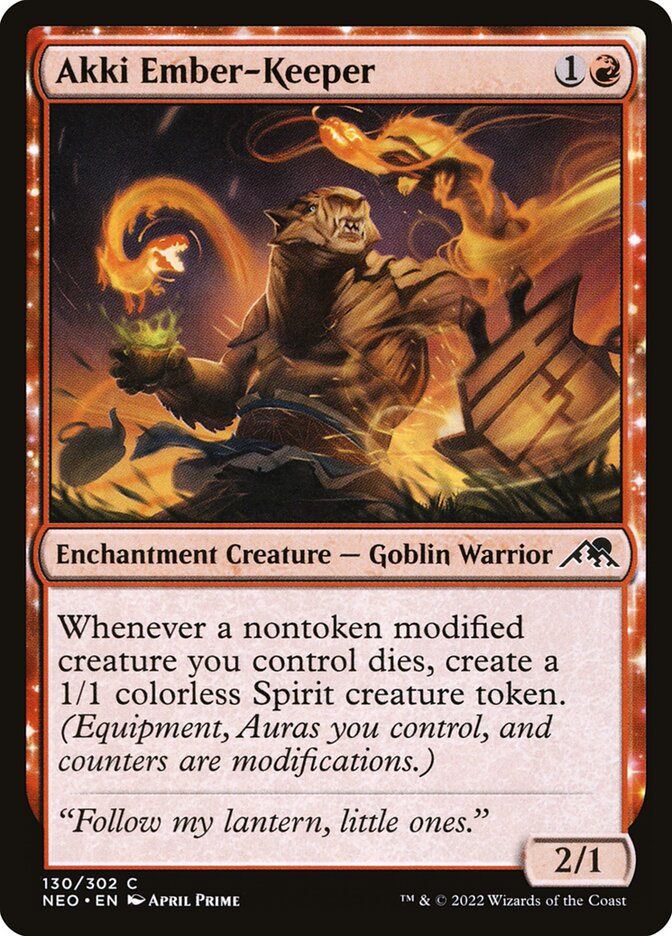 MTG Card Title: Akki Ember-Keeper NEO/130