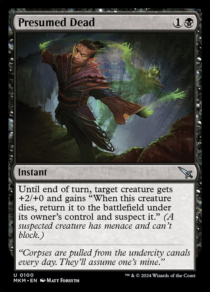 MTG Card Title: Presumed Dead MKM/100