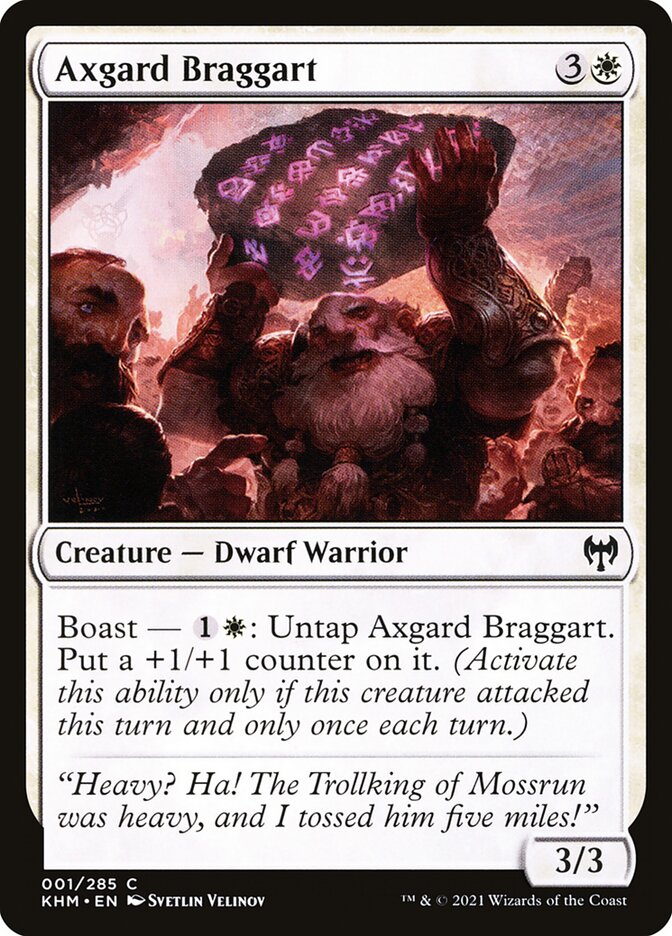 MTG Card Title: Axgard Braggart KHM/1