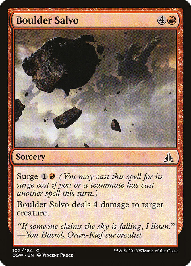 MTG Card Title: Boulder Salvo OGW/102