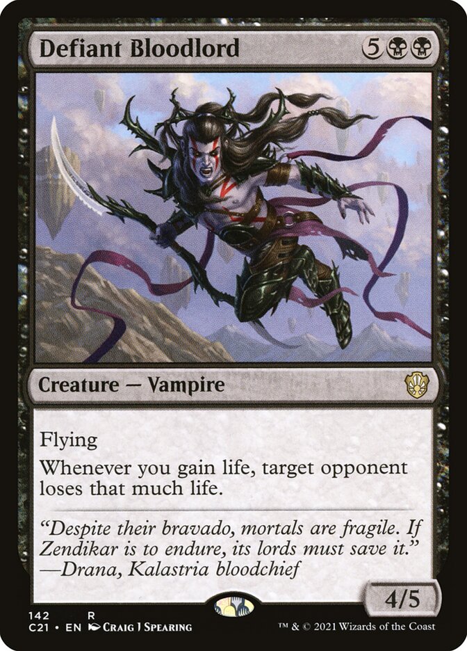 MTG Card Title: Defiant Bloodlord C21/142