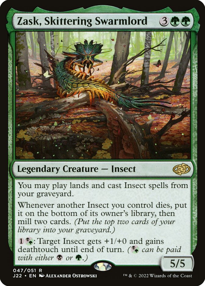 MTG Card Title: Zask, Skittering Swarmlord J22/47