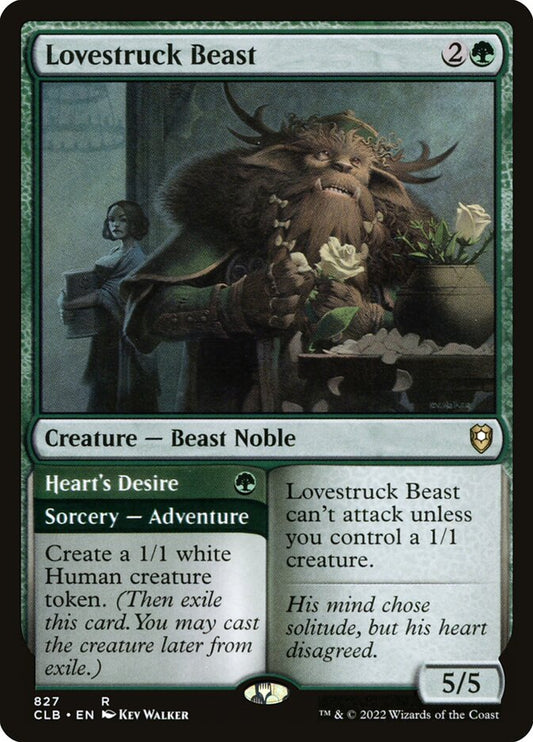MTG Card Title: Lovestruck Beast // Heart's Desire CLB/827