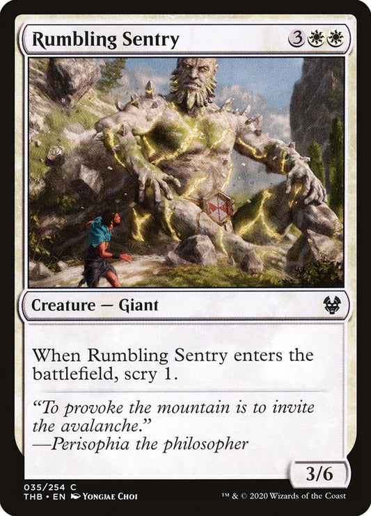 MTG Card Title: Rumbling Sentry THB/35