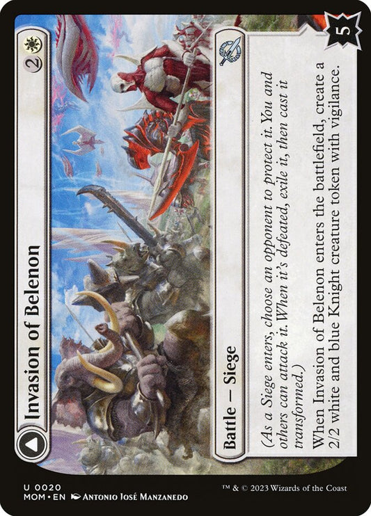 MTG Card Title: Invasion of Belenon // Belenon War Anthem MOM/20