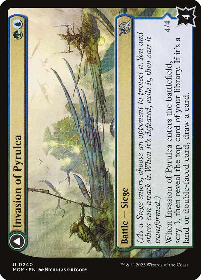 MTG Card Title: Invasion of Pyrulea // Gargantuan Slabhorn MOM/240