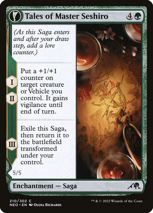 MTG Card Title: Tales of Master Seshiro // Seshiro's Living Legacy NEO/210