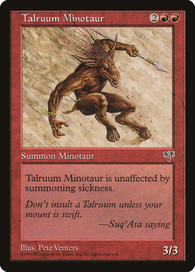 MTG Card Title: Talruum Minotaur MIR/196