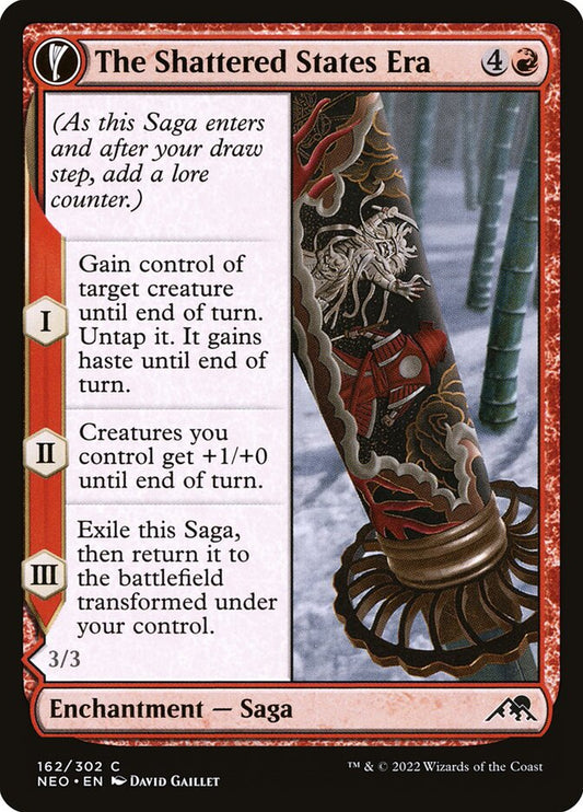 MTG Card Title: The Shattered States Era // Nameless Conqueror NEO/162