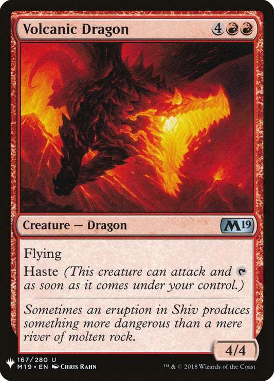 MTG Card Title: Volcanic Dragon PLST/M19-167