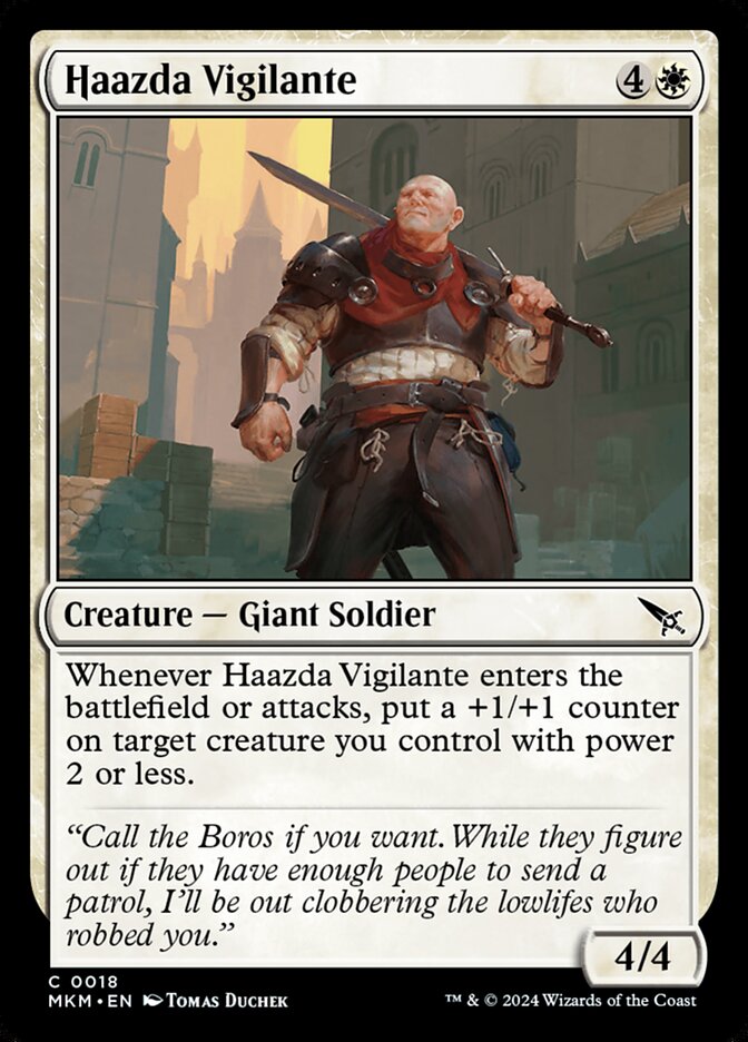 MTG Card Title: Haazda Vigilante MKM/18