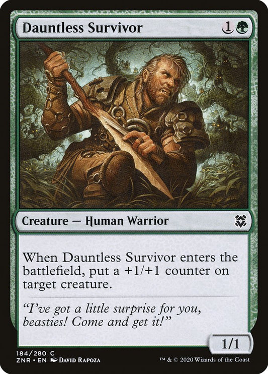 MTG Card Title: Dauntless Survivor ZNR/184