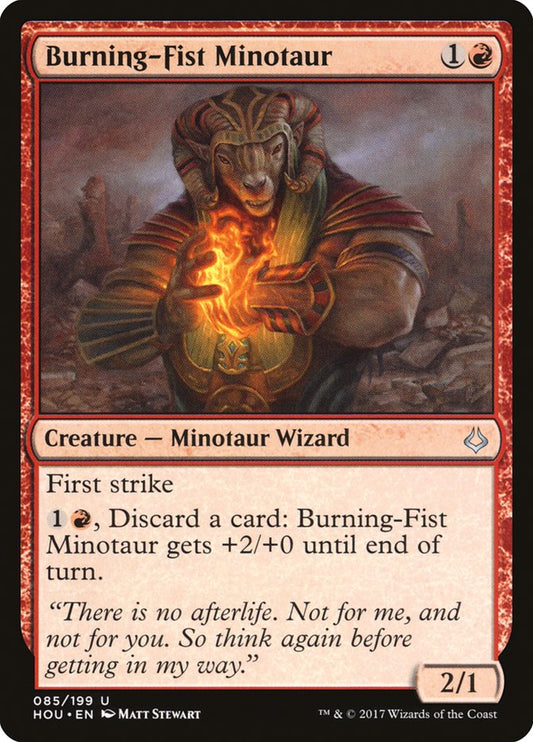 MTG Card Title: Burning-Fist Minotaur HOU/85
