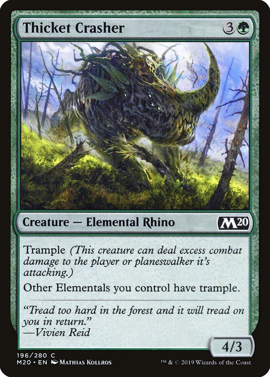 MTG Card Title: Thicket Crasher M20/196