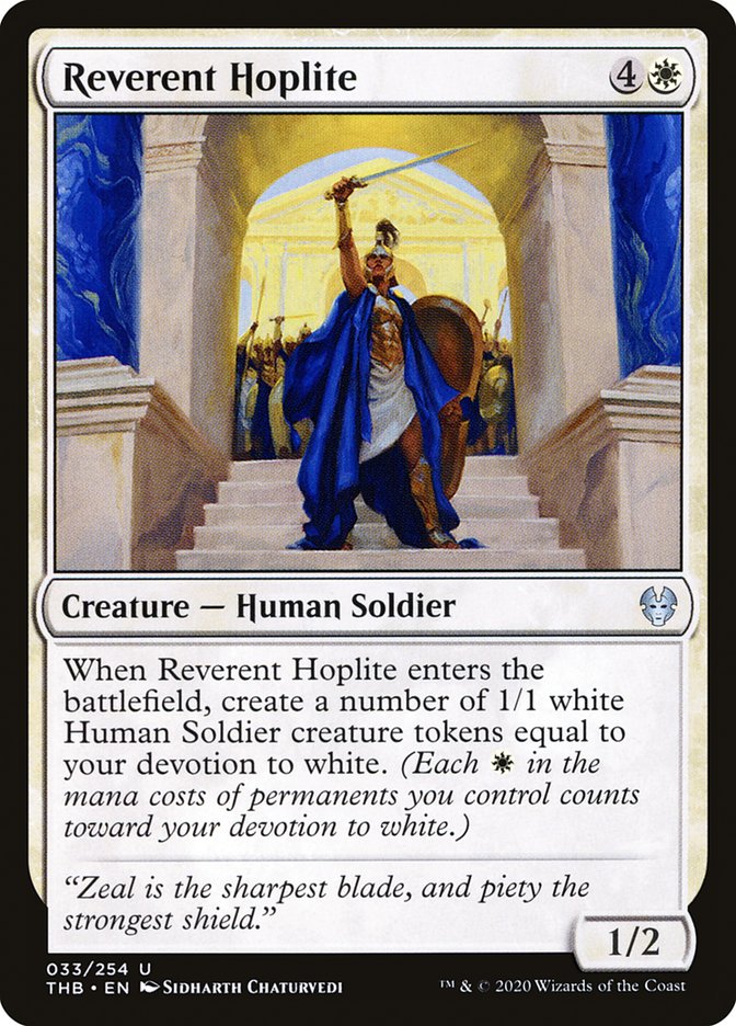 MTG Card Title: Reverent Hoplite THB/33